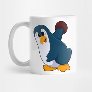 Penguin at Bowling with Bowling ball Mug